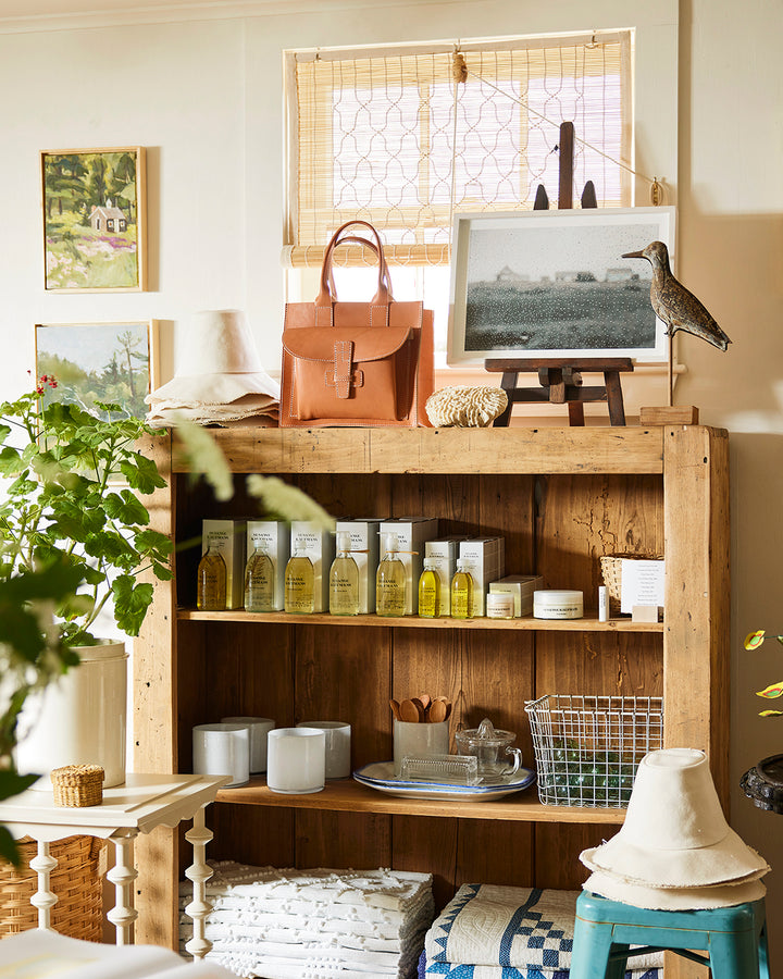 Antique Pine Crock Shelf