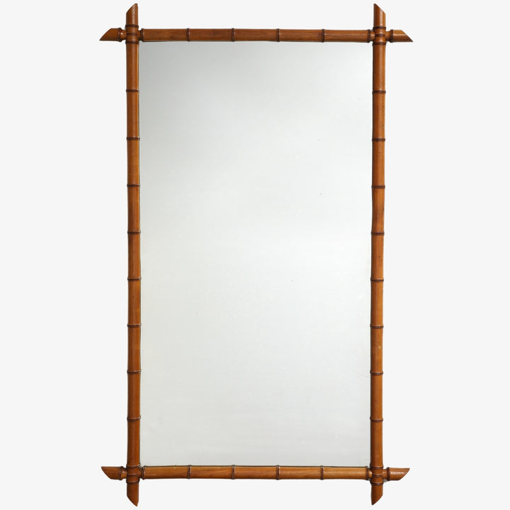 Large Vintage Faux Bamboo Mirror