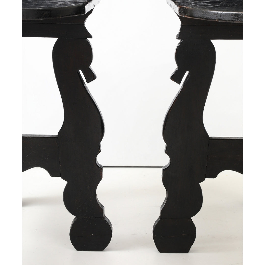 Pair of Antique French Ebony Consoles
