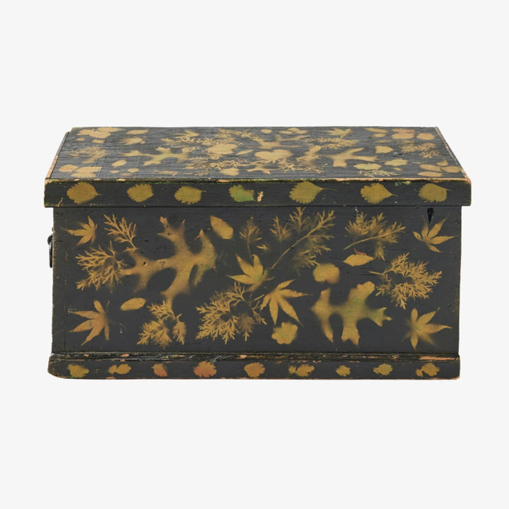 Antique Painted Chest in Leaf Design, American, Early 20th Century