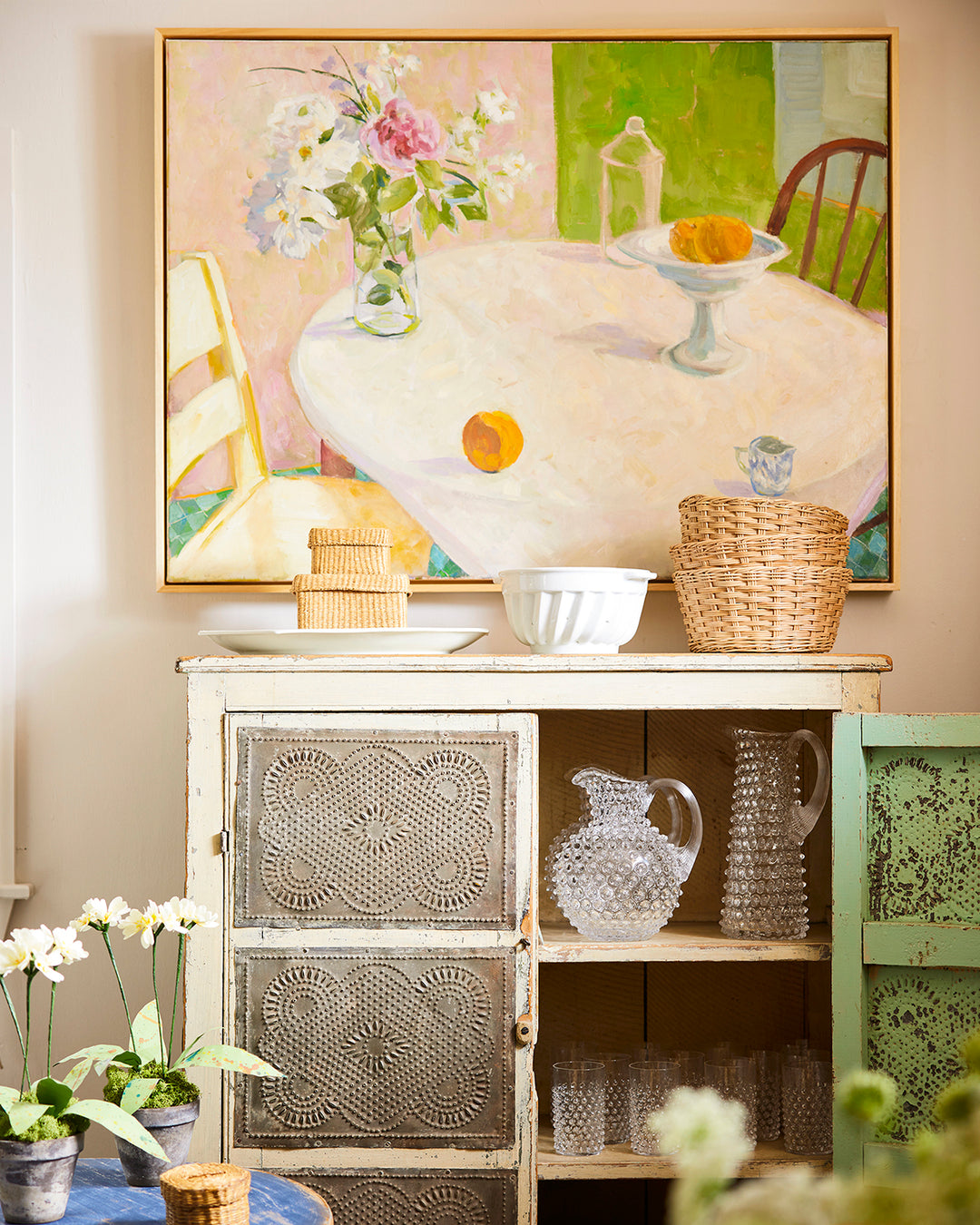 Antique Painted Pie Safe