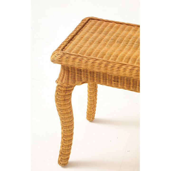 Pair of Woven Rattan Side Tables, France, circa 1970
