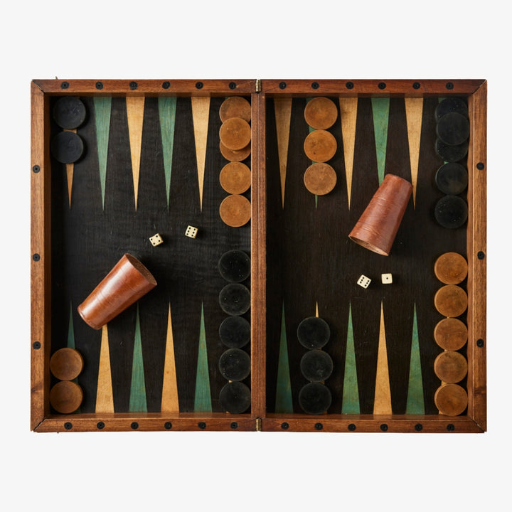 Antique French Marquetry Backgammon Board II, Early 20th Century