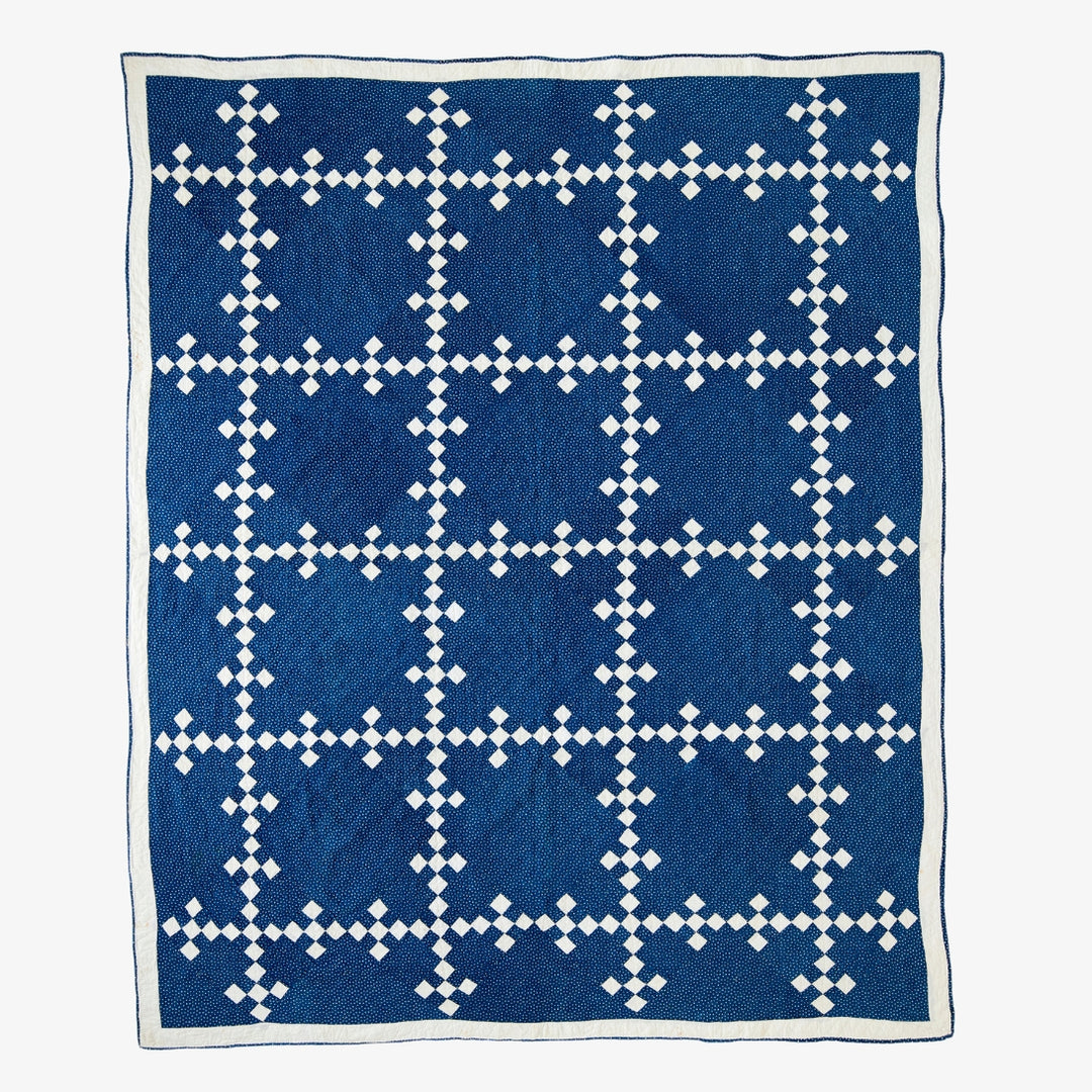 Antique Reverse Single Irish Chain Quilt, circa 1890