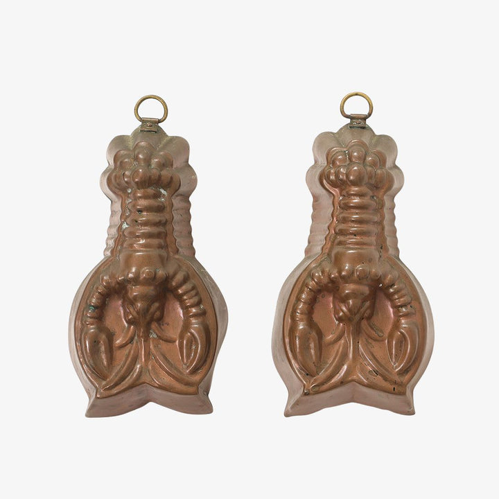 Pair of Vintage Copper Lobster Molds