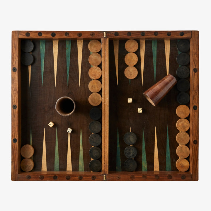 Antique French Marquetry Backgammon Board I, Early 20th Century