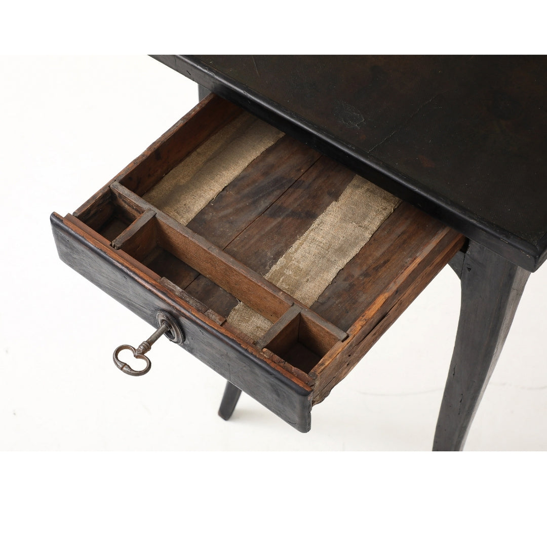 Antique Painted Side Table with Key