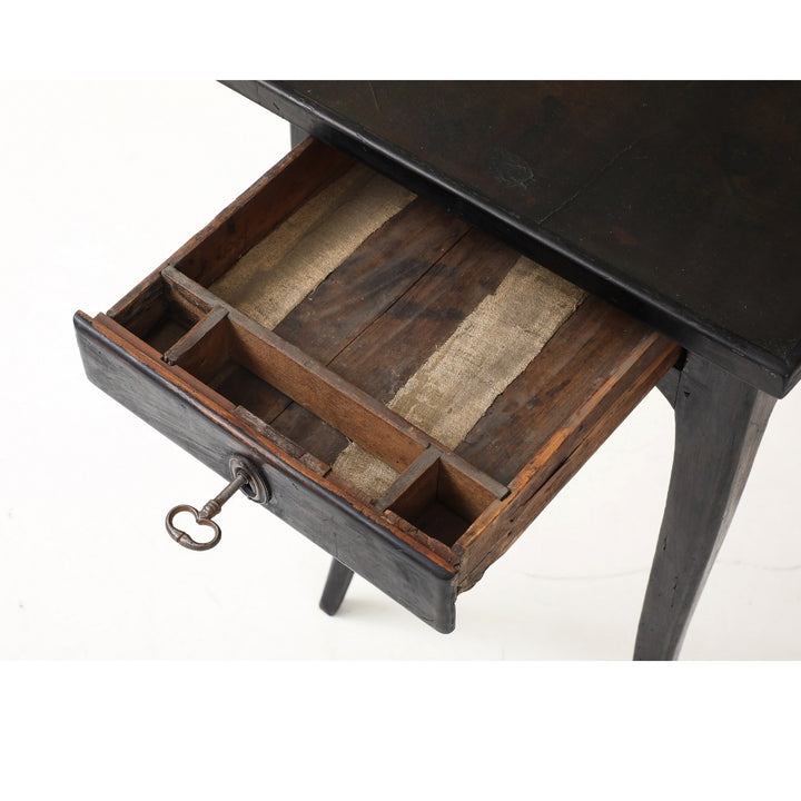 Antique Painted Side Table with Key