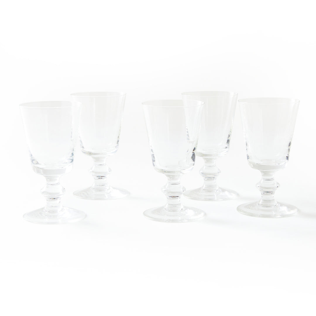 Set of 5 Vintage Crystal La Rochere Goblets