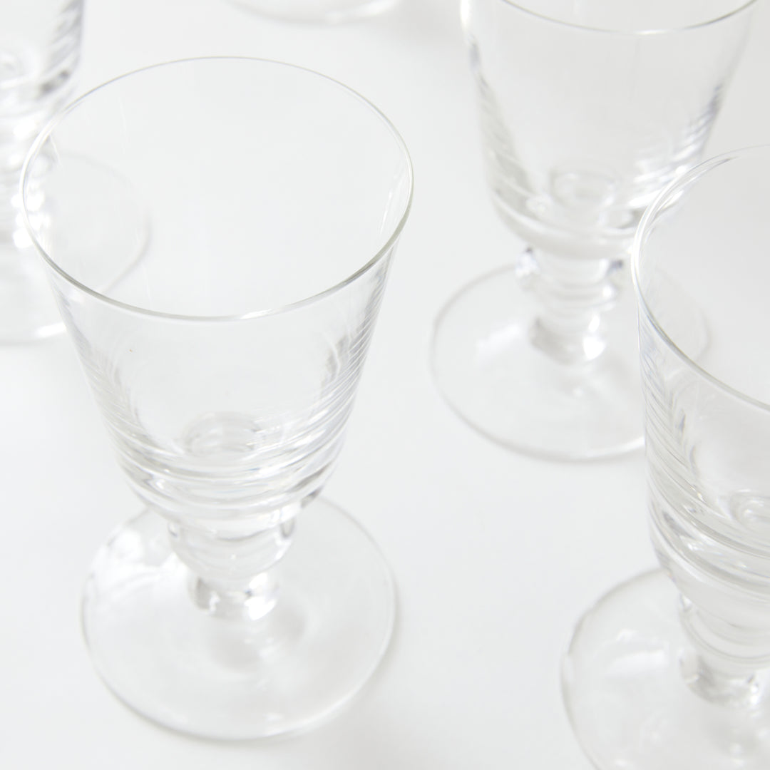 Set of 5 Vintage Crystal La Rochere Goblets