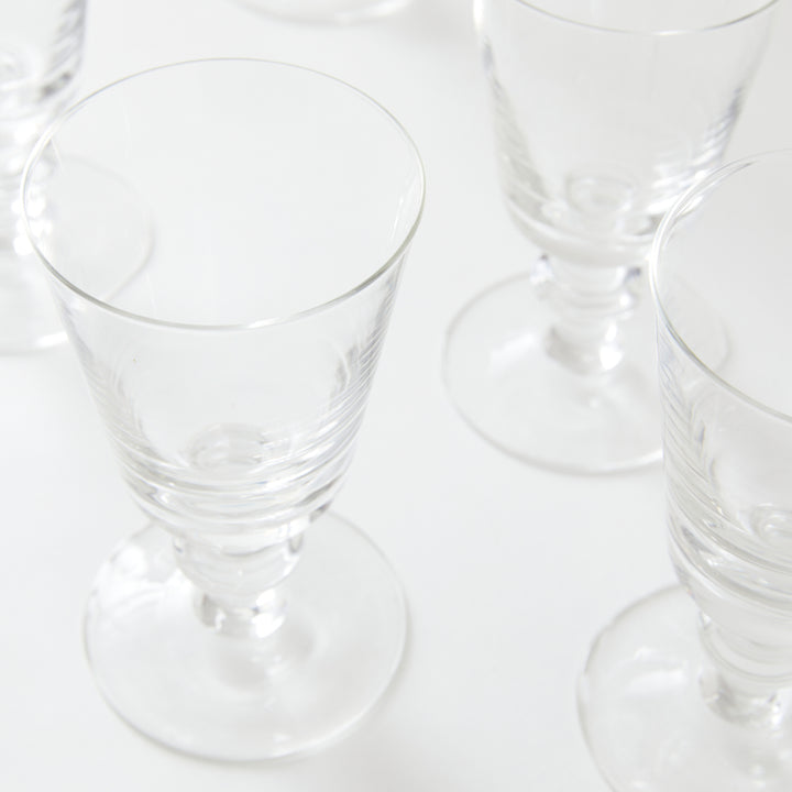 Set of 5 Vintage Crystal La Rochere Goblets