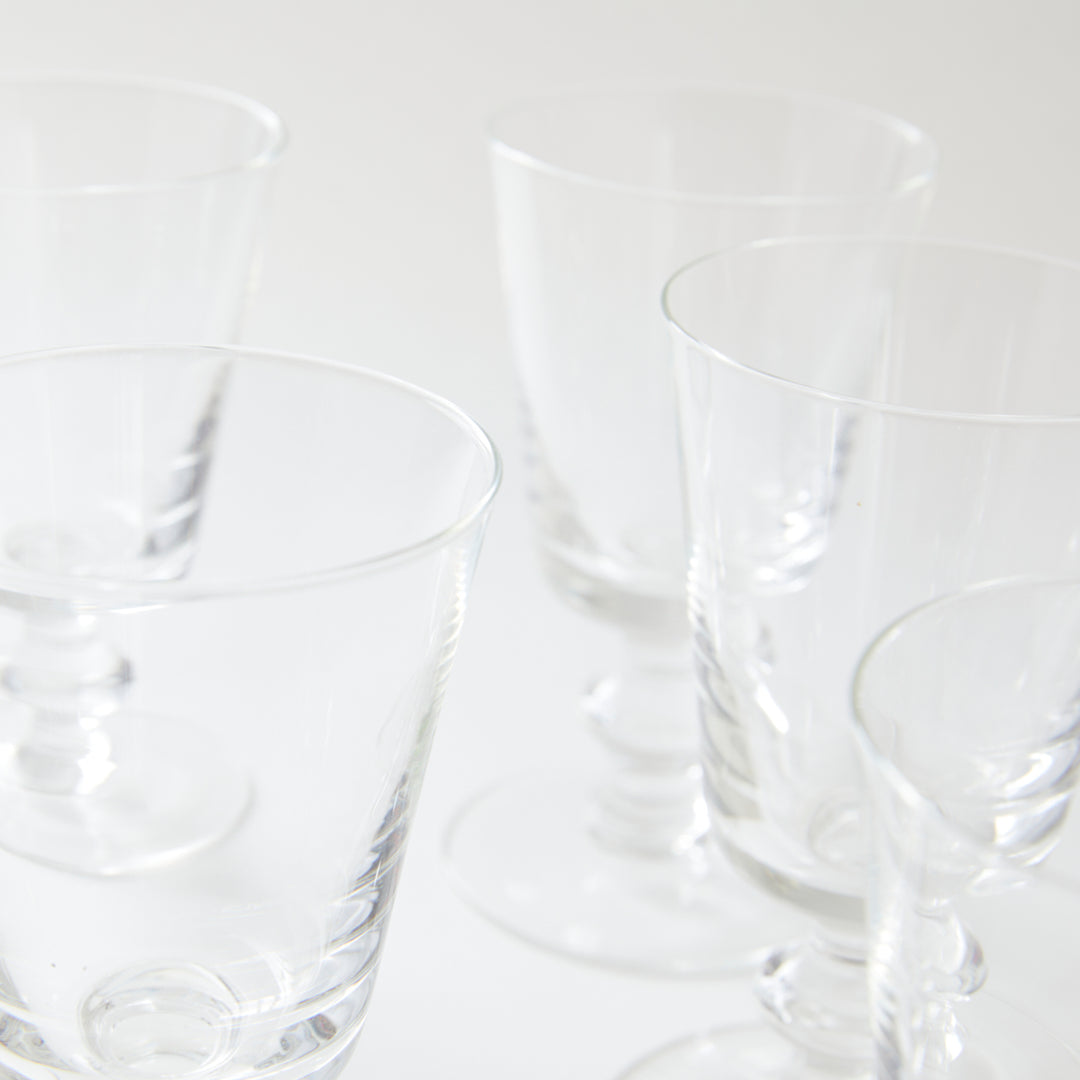 Set of 5 Vintage Crystal La Rochere Goblets