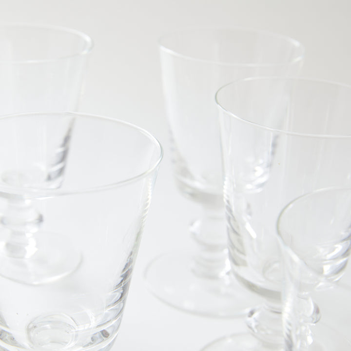 Set of 5 Vintage Crystal La Rochere Goblets