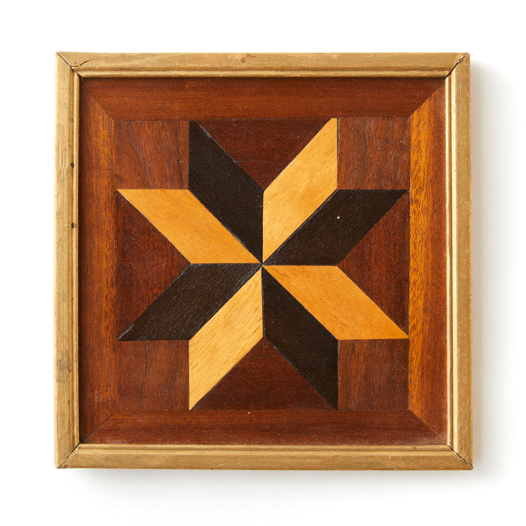 Pair of Framed Vintage Marquetry Panels