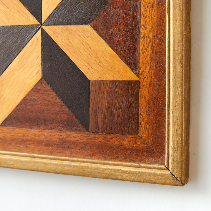 Pair of Framed Vintage Marquetry Panels