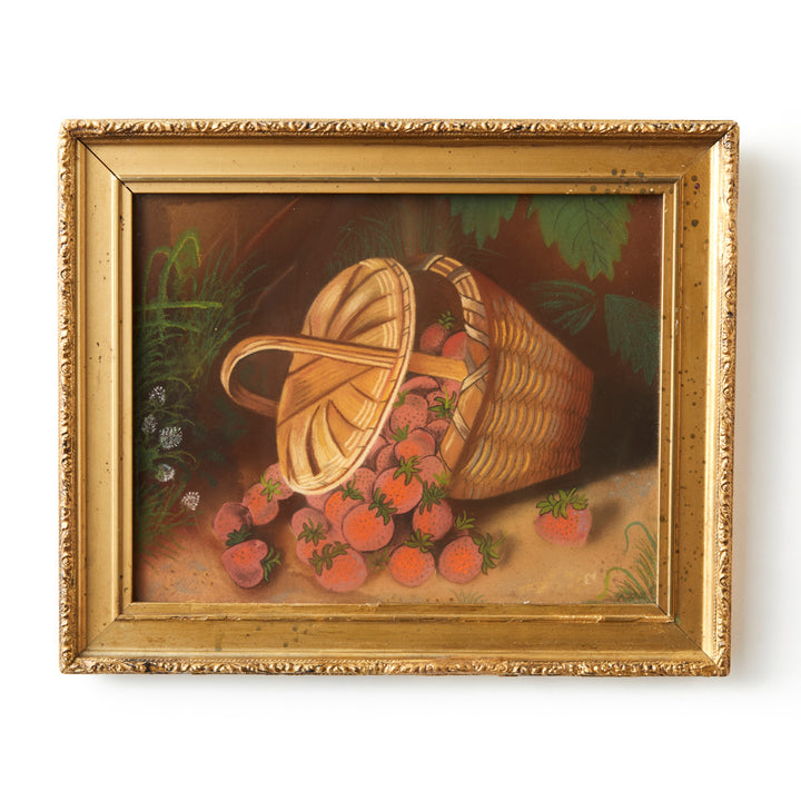 Vintage Strawberry Basket Painting