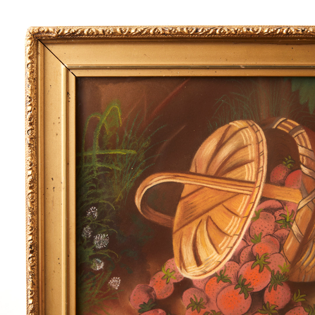 Vintage Strawberry Basket Painting