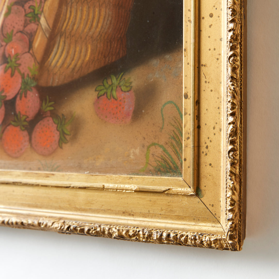 Vintage Strawberry Basket Painting