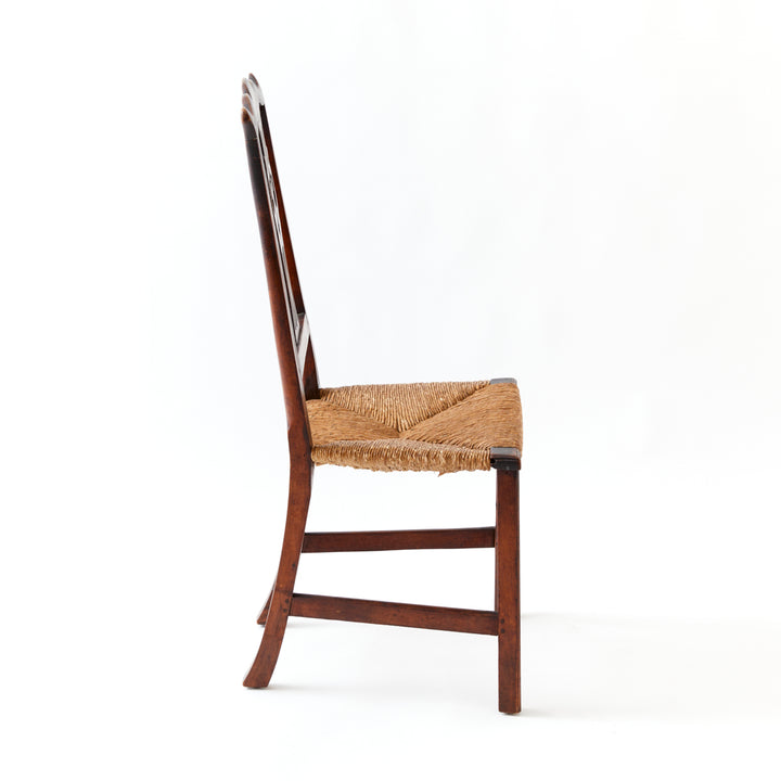 Antique Chippendale Side Chair with Rush Seat