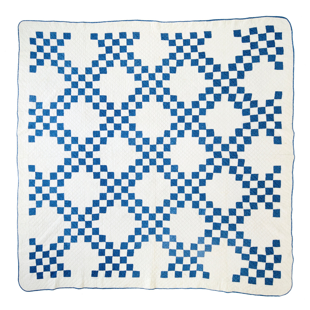 Antique Double Irish Chain with Stars Quilt