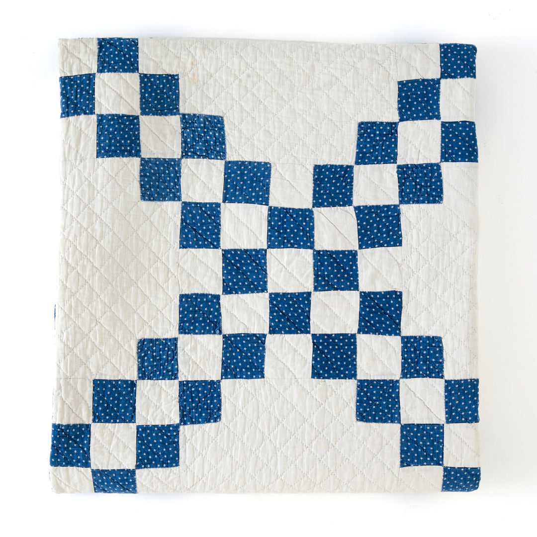 Antique Double Irish Chain with Stars Quilt