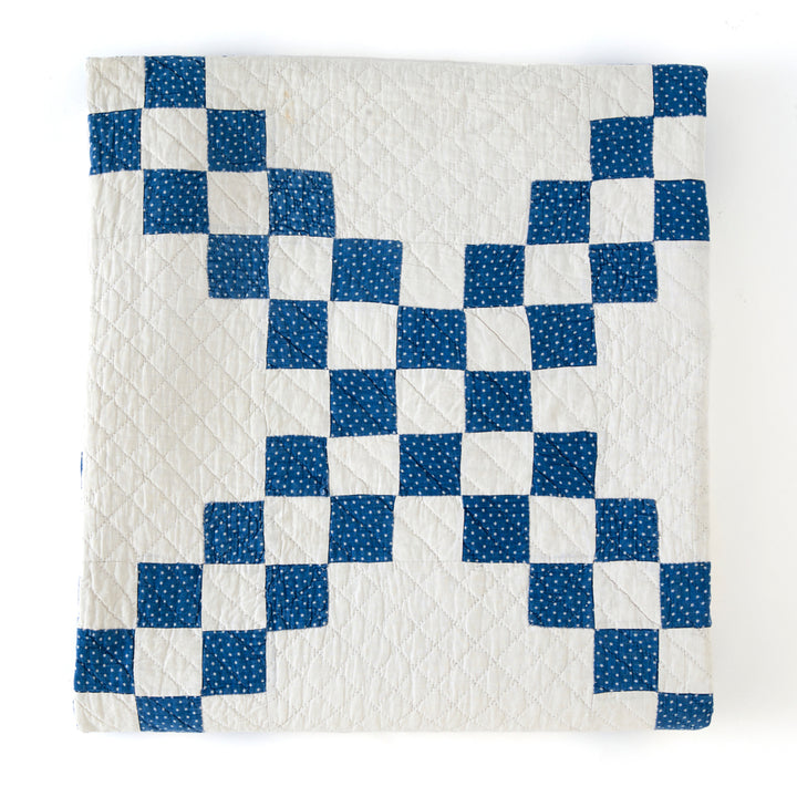 Antique Double Irish Chain with Stars Quilt