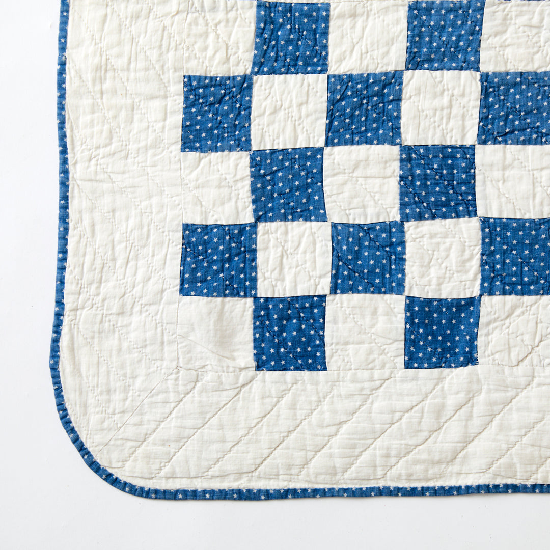 Antique Double Irish Chain with Stars Quilt