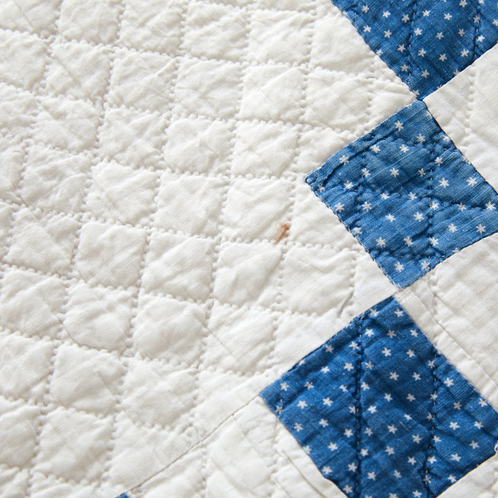 Antique Double Irish Chain with Stars Quilt