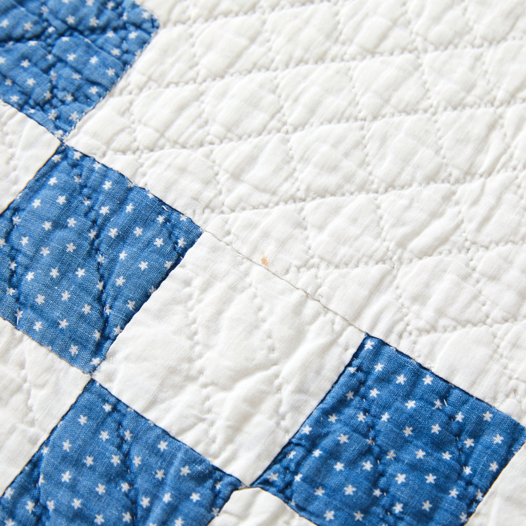 Antique Double Irish Chain with Stars Quilt