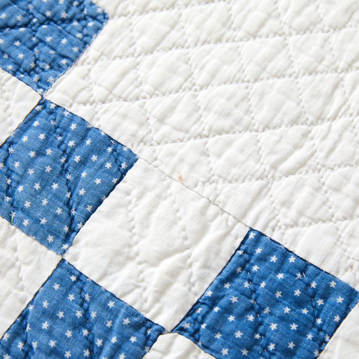 Antique Double Irish Chain with Stars Quilt