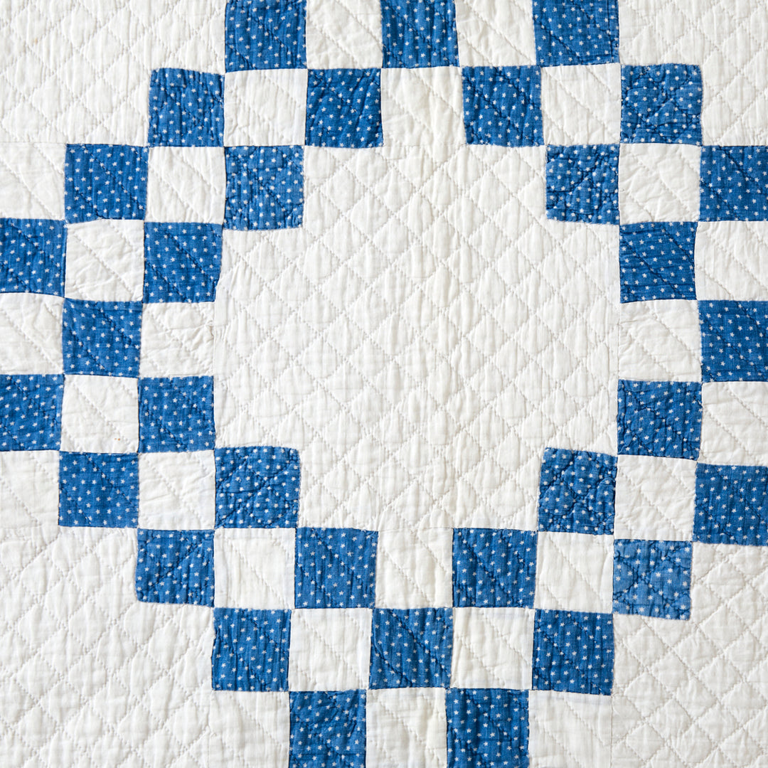 Antique Double Irish Chain with Stars Quilt
