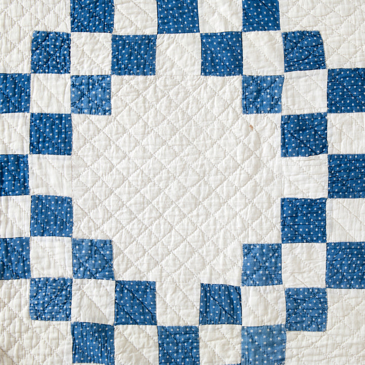 Antique Double Irish Chain with Stars Quilt