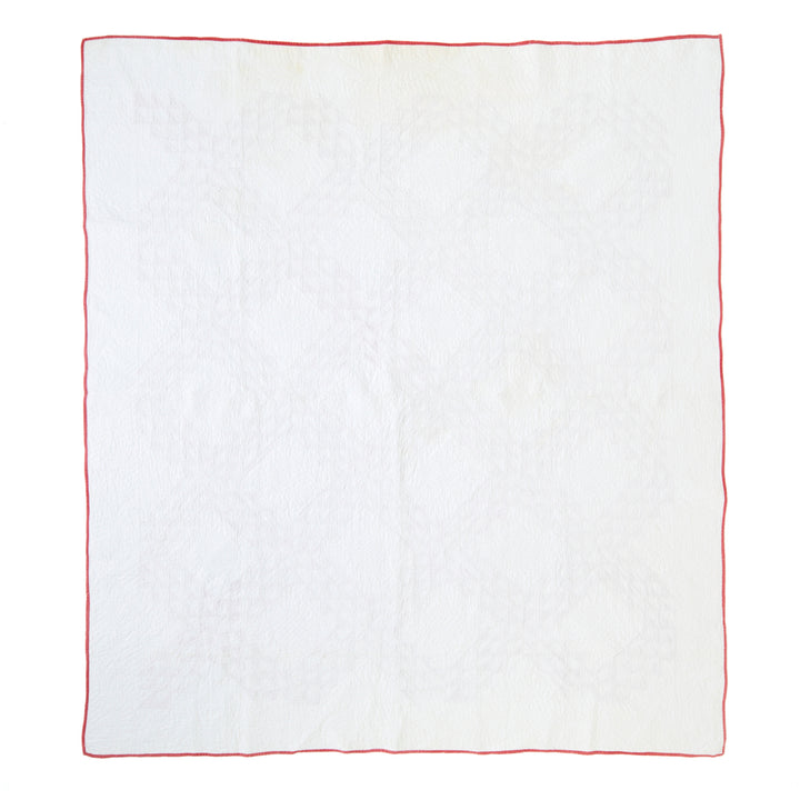 Antique Red and White Ocean Waves Quilt