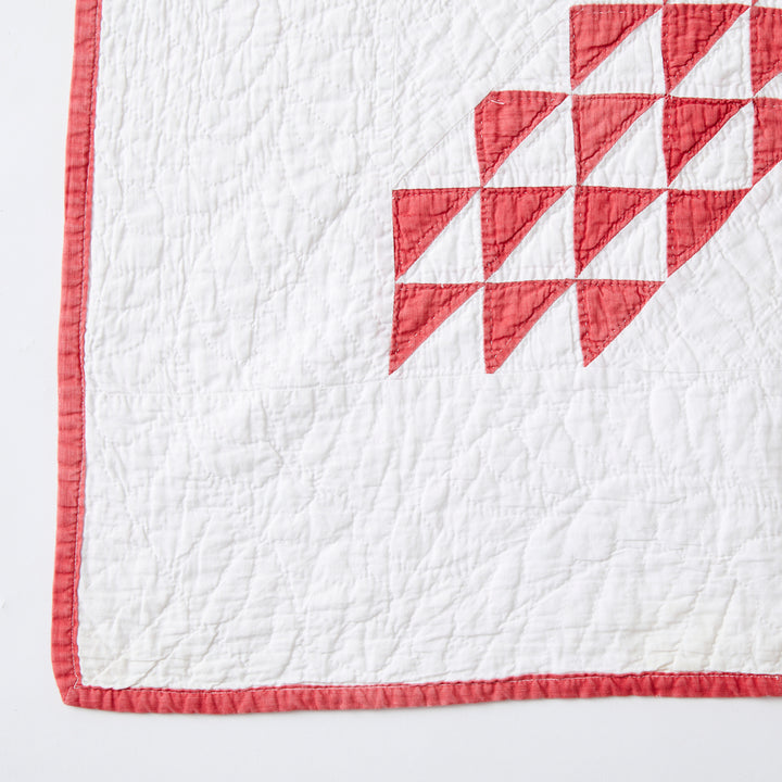 Antique Red and White Ocean Waves Quilt