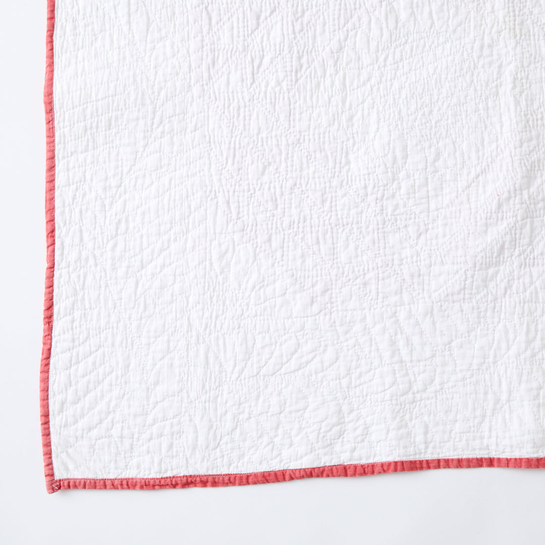 Antique Red and White Ocean Waves Quilt