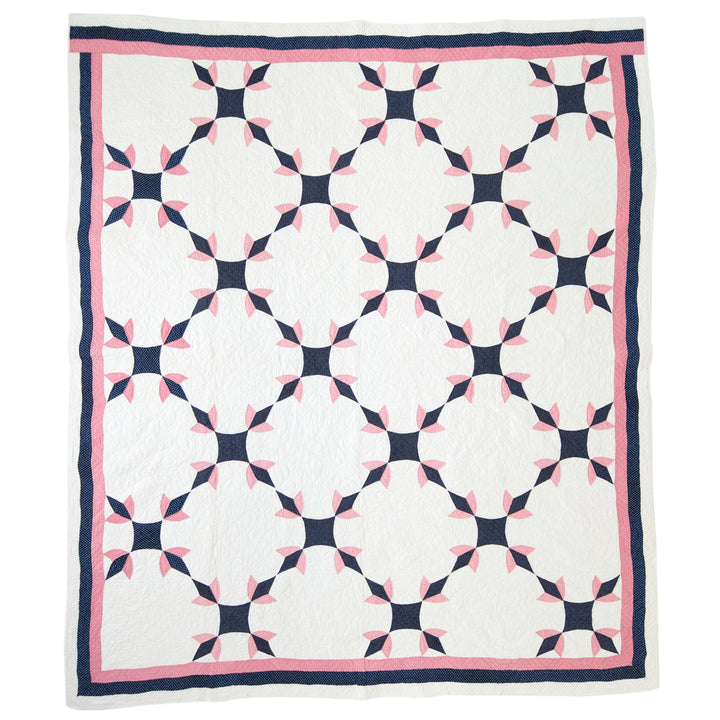 Vintage Indigo &amp; Pink Quilt