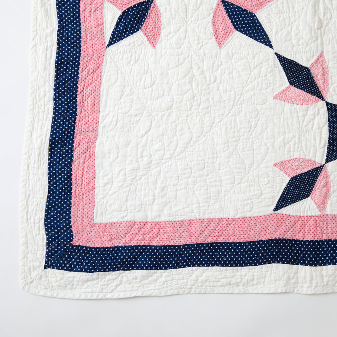 Vintage Indigo &amp; Pink Quilt