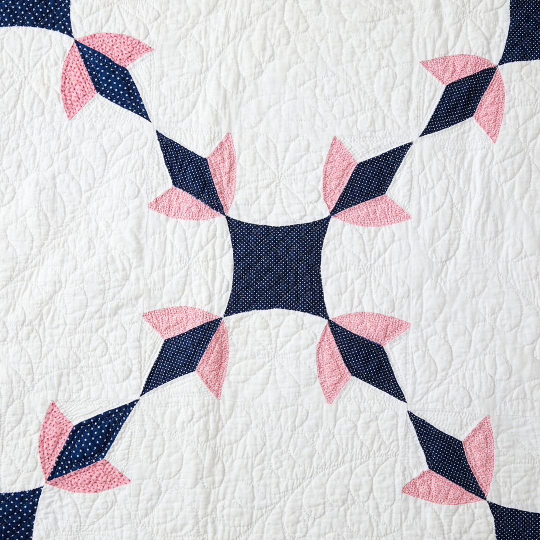 Vintage Indigo &amp; Pink Quilt