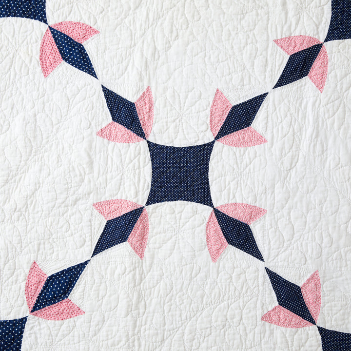 Vintage Indigo &amp; Pink Quilt