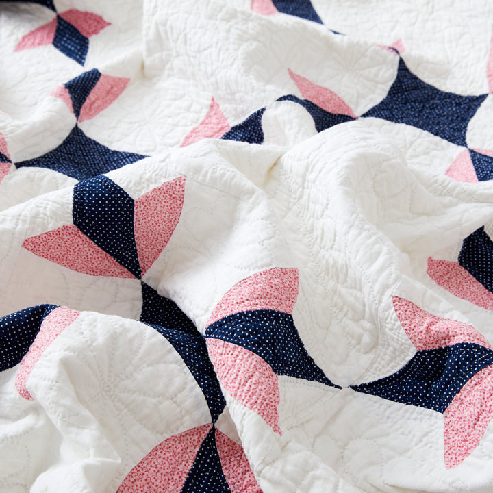 Vintage Indigo &amp; Pink Quilt
