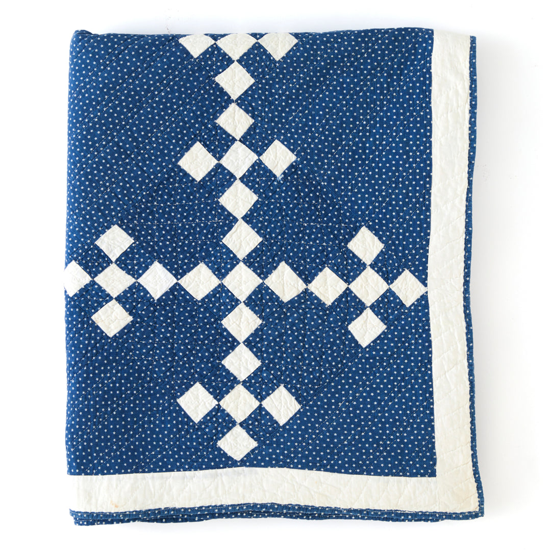 Antique Reverse Single Irish Chain Quilt, circa 1890