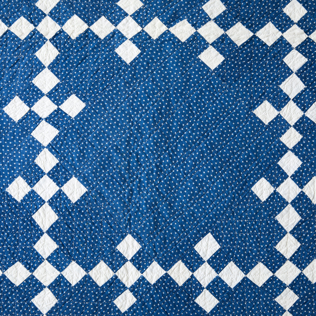 Antique Reverse Single Irish Chain Quilt, circa 1890