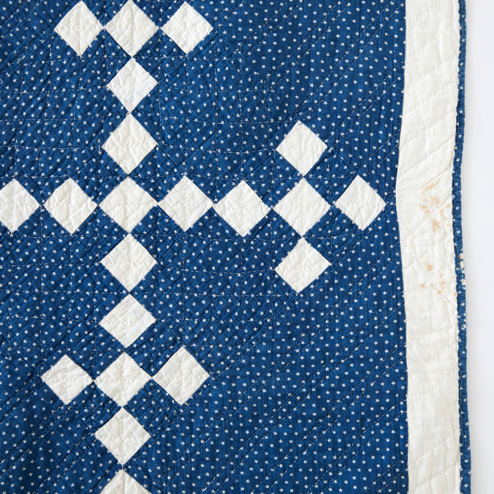 Antique Reverse Single Irish Chain Quilt, circa 1890