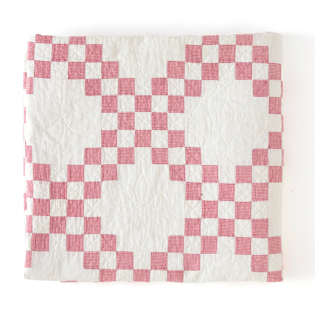 Vintage Gingham Double Irish Chain Quilt