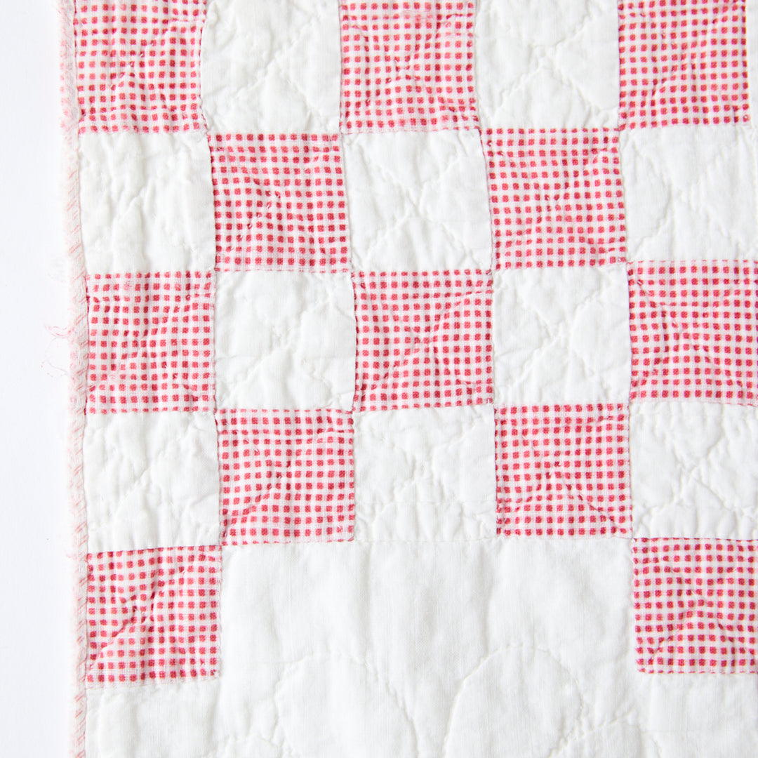 Vintage Gingham Double Irish Chain Quilt