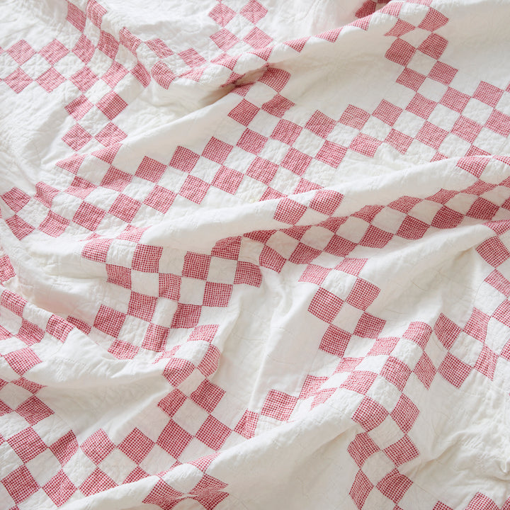 Vintage Gingham Double Irish Chain Quilt