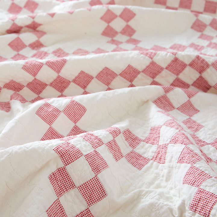 Vintage Gingham Double Irish Chain Quilt