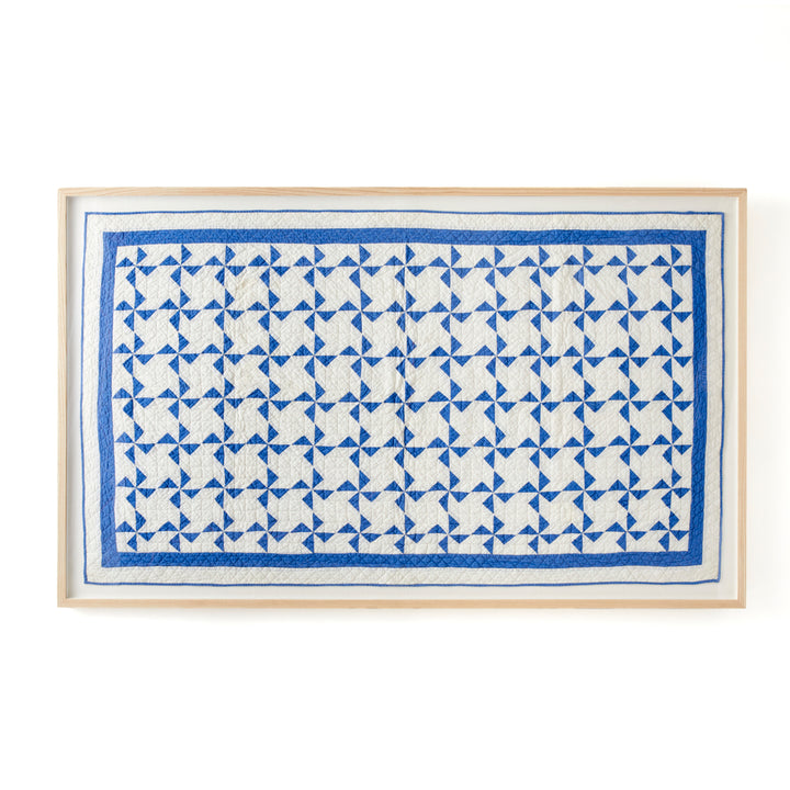 Framed Pinwheel Crib Quilt, circa 1930