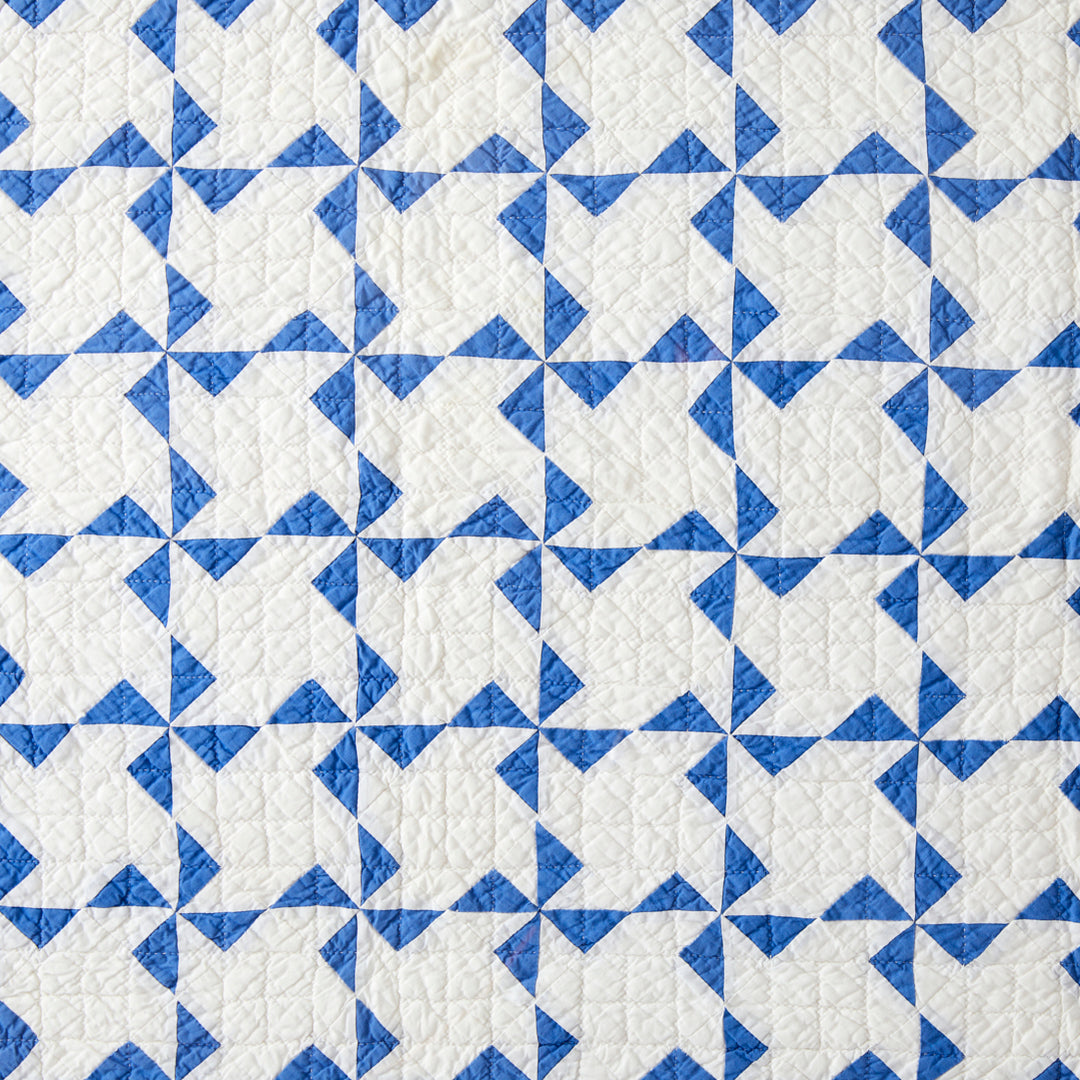 Framed Pinwheel Crib Quilt, circa 1930