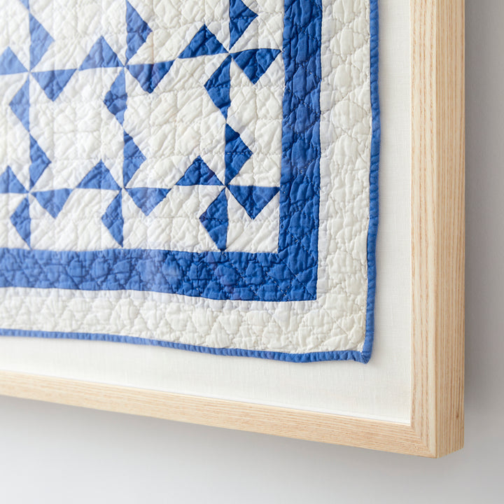Framed Pinwheel Crib Quilt, circa 1930